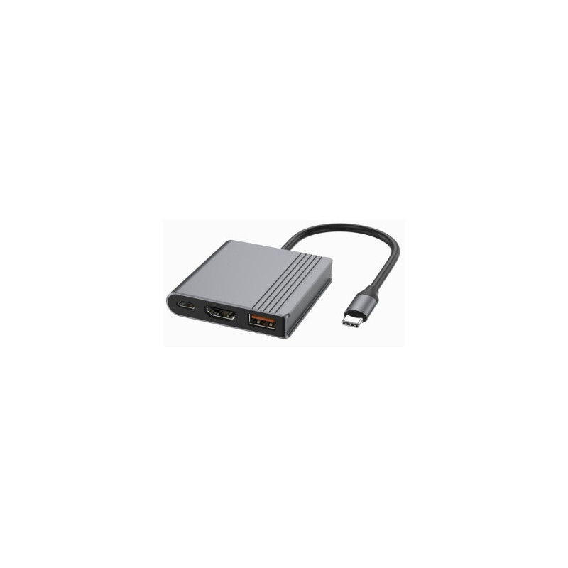 Dokstacija Gembird USB-C 3-in-1multi port (USBport + HDMI + USB-C video) PD 90W