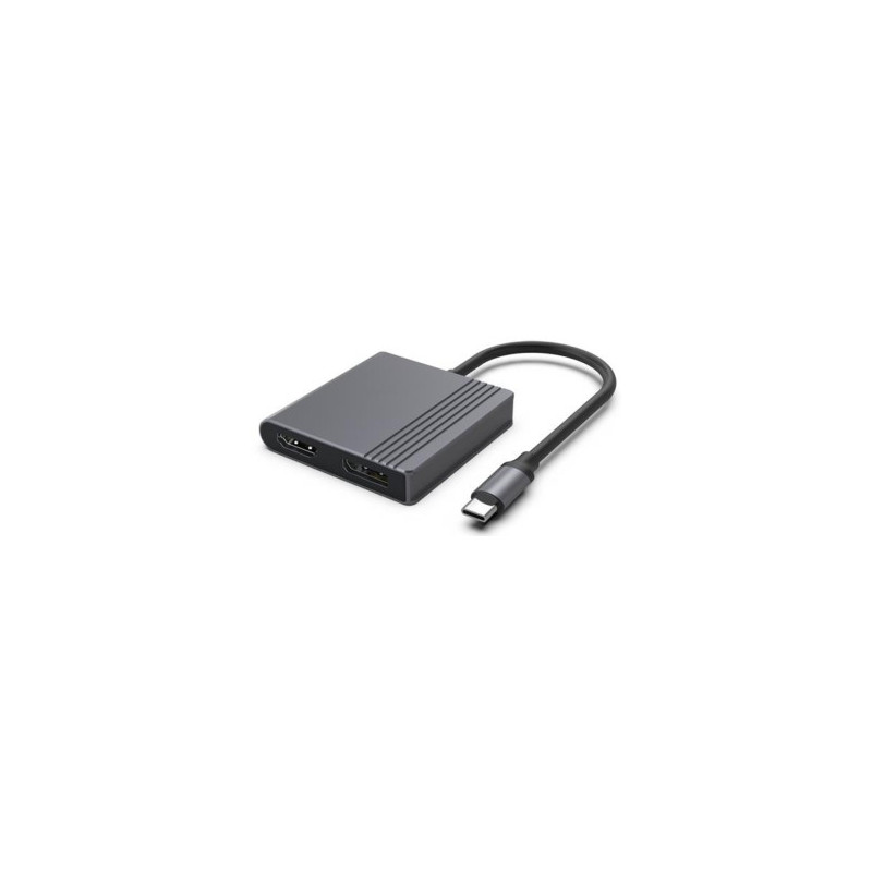 Dokstacija Gembird USB-C to HDMI + DP 4K 60Hz, black 18cm