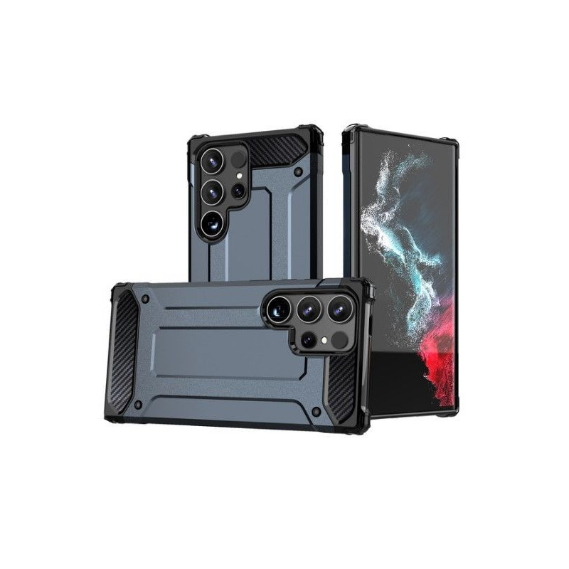 iLike Samsung Galaxy S24 Ultra armored Hybrid Armor case Blue