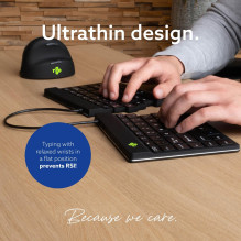 KEYBOARD WRL COMPACT BREAK / JUODOS RGOSBUSWLBL R-GO ĮRANKIAI