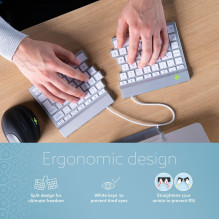 KEYBOARD WRL SPLIT BREAK / BALTAI RGOSBUKWLWH R-GO ĮRANKIAI