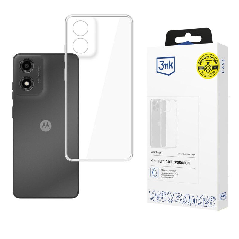 3mk skaidrus dėklas, skirtas Motorola Moto E14 / G04 / G04S - skaidrus