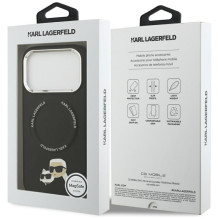 Karl Lagerfeld KARL LAGERFELD case for IPHONE 17 Pro Max compatible with MagSafe KLHMP17XPSMLRKCK (PU K&amp;C Pins) blac