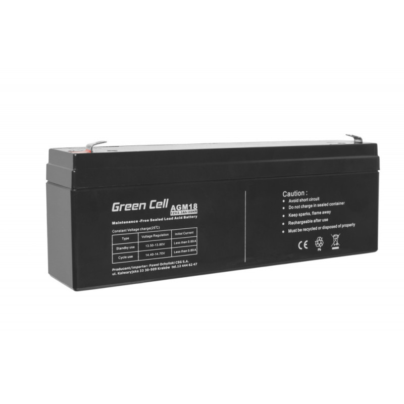 12V 2.3Ah Battery, AGM, VRLA