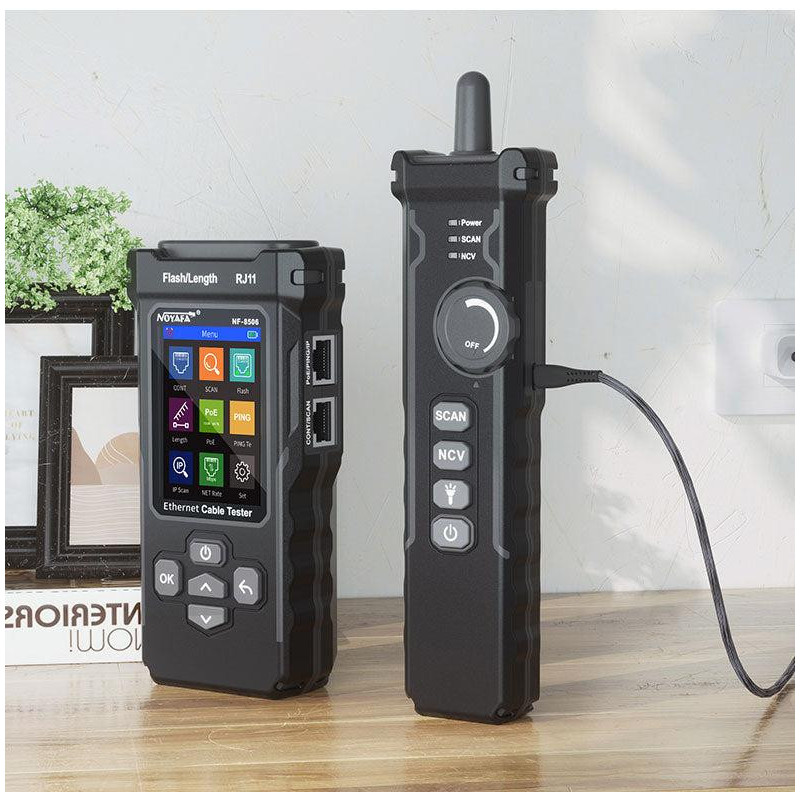 Multifunctional cable tester, Cable length, POE, PING test, Port test