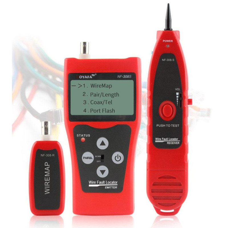 Network, telephone and coaxial cable multitester, cable fault locator