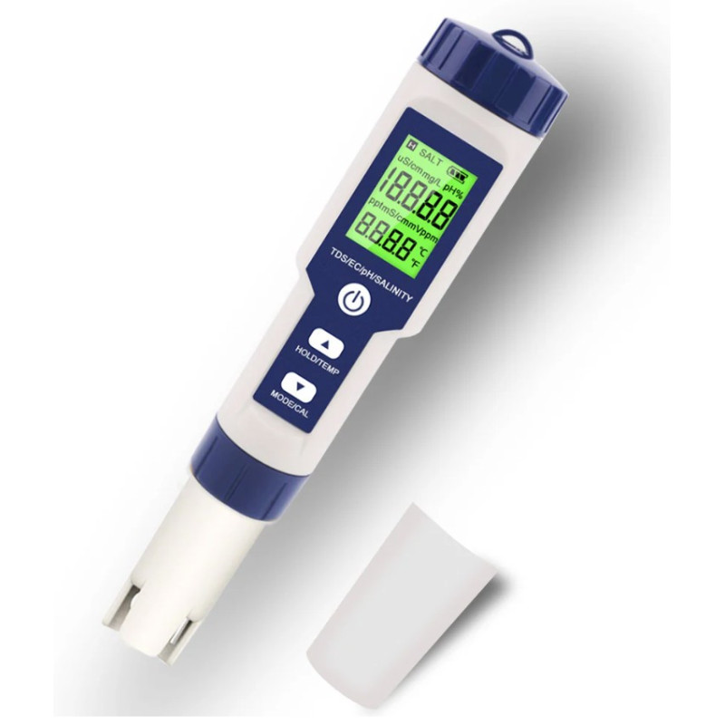 Vandens kokybės testeris 5 viename, automatinis kalibravimas, IP67, Noyafa