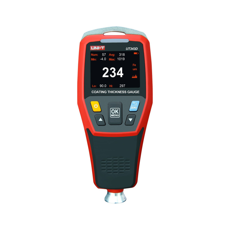 Professional paint coating thickness gauge, range 0-1250 µm, Uni-T UT343D