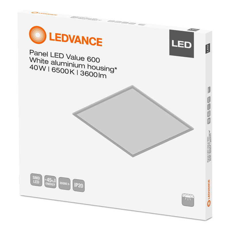 „Ledvance“ LED lubinis įleidžiamas kvadratinis šviestuvas 600x600mm 40W / 4000K IP20