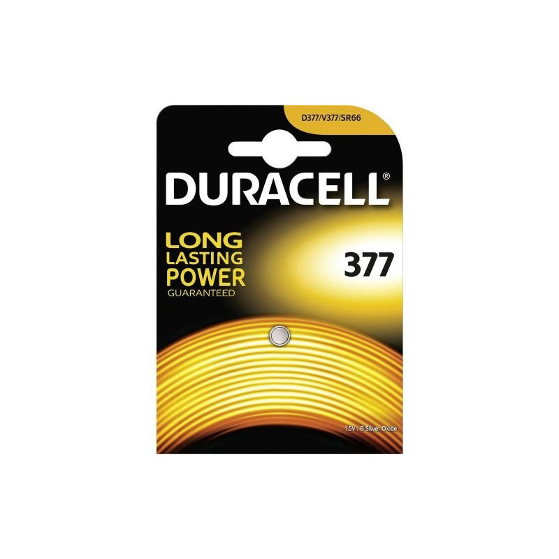 377 batteries 1.5V Duracell silver-oxide SR66 / SR626 in a package of 1 pc.