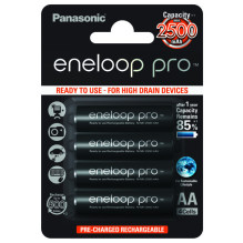 R6 / AA batteries 1.2V Eneloop Pro Ni-MH BK-3HCDE / 4BE in a pack of 4 pcs.