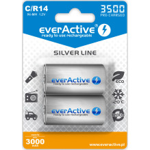 R14 / C batteries 1.2V everActive Silver line Ni-MH 3500 mAh in a pack of 2 pcs.
