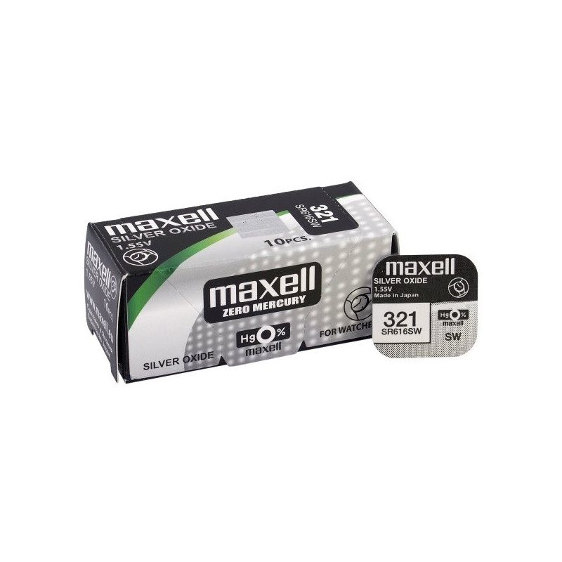 321 batteries 1.55V Maxell silver-oxide SR616SW pack of 1 pc.
