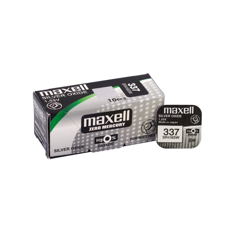 337 batteries 1.55V Maxell silver-oxide SR416SW in a package of 1 pc.