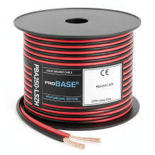 Professional speaker wire cable, oxygen-free copper, Red+Black, LSZH, 2x1.50 mm2