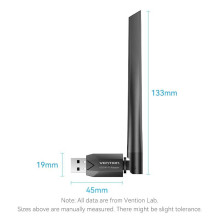 WRL adapteris USB 650MBPS / dviejų dažnių juosta KDTB0 VENTION