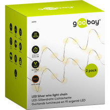 2 X Goobay LED decorative string, light color warm white, with timer