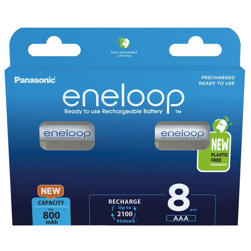 Batteries 1.2V Eneloop Ni-MH BK-4MCDE / 8BE Eco in a pack of 8 pcs.