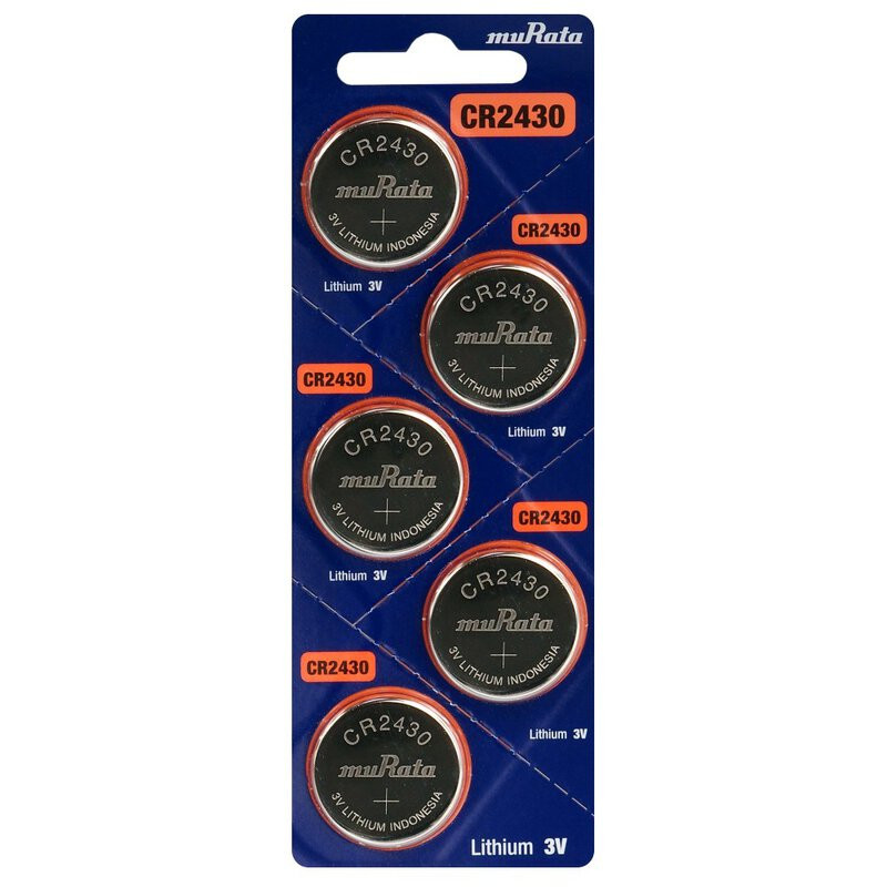 CR2430 batteries 3V Murata lithium CR2430 in a pack of 5 pcs.