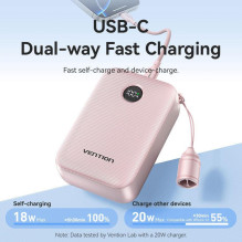 POWER BANK USB 20000MAH 22.5W / PINK FKBP0-C VENTION
