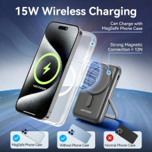 Išorinė baterija WRL 10000MAH 20W / Magnetinė juoda FHNB0 VENTION