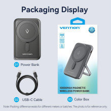 POWER BANK WRL 10000MAH 20W / MAGNETIC BLACK FHNB0 VENTION