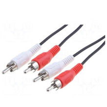 Cable, RCA plug x2, both sides, 1.5 m, Plating: nickel plated