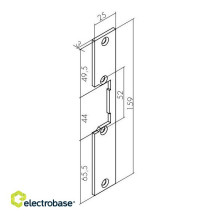 01 ~ Short electromechanical trigger strike plate gray