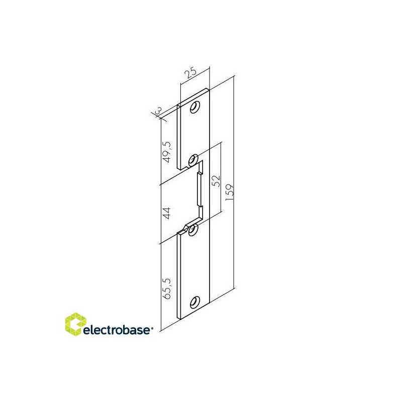 01 ~ Short electromechanical trigger strike plate gray