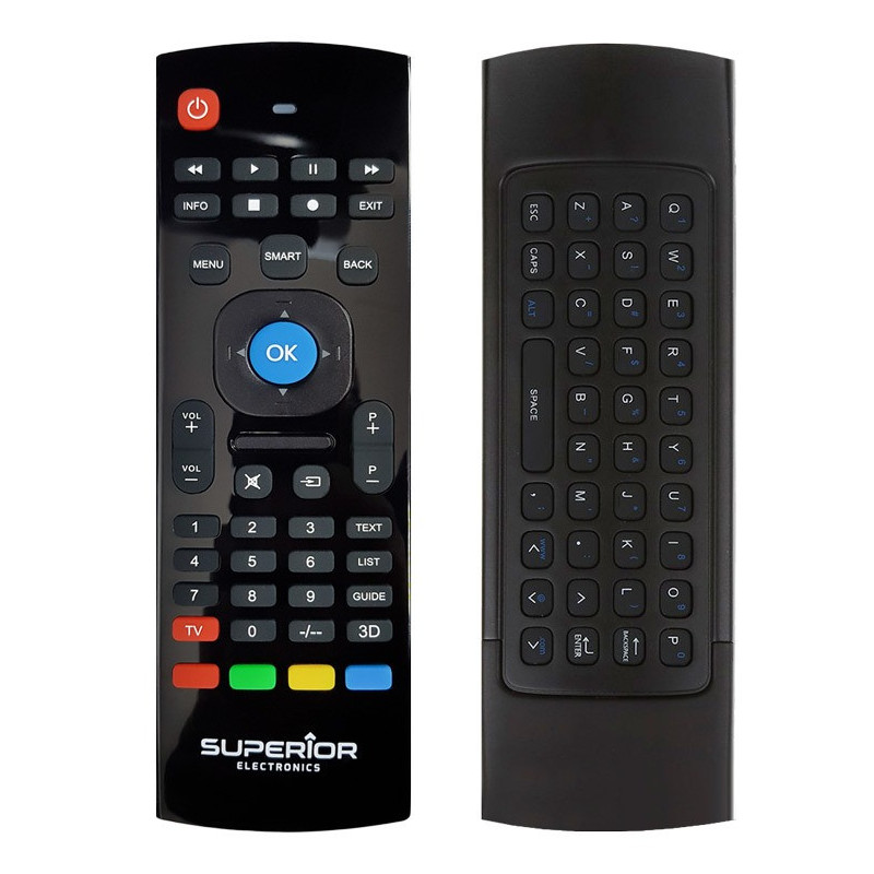 Universal TV remote control with QWERTY keyboard, Superior 2in1
