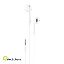 In-ear headphones, wired Foneng T34, mini jack 3.5mm, remote control (white)