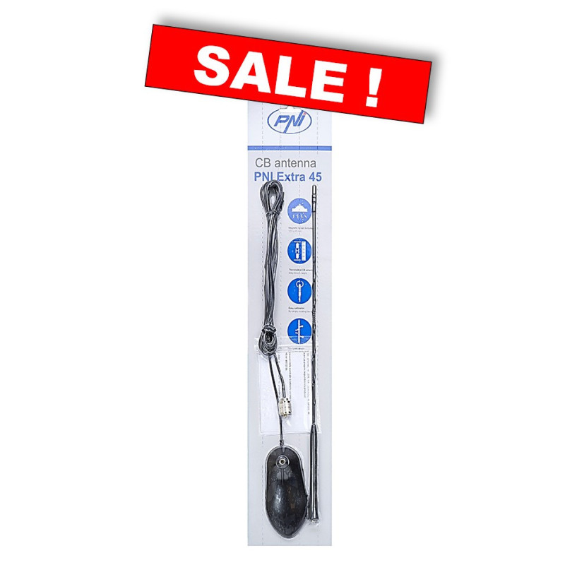 The smallest CB antenna (45 cm) with a magnet that can be mounted on cars or minibuses, EXTRA 45