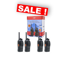 Set of 4 PMR R40 PRO walkie-talkies, batteries, chargers and headphones included