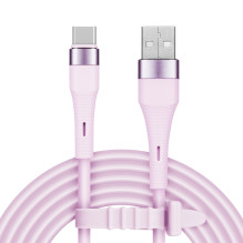 USB - USB Type-C jungties laidas (1 m), silikoninis, rožinis - Kruger Matz Basic serija