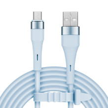USB - USB C tipo jungties laidas (1 m), silikoninis, mėlynas - Kruger Matz Basic serija