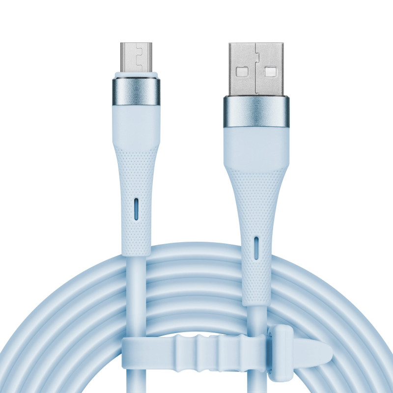 USB - USB C tipo jungties laidas (1 m), silikoninis, mėlynas - Kruger Matz Basic serija
