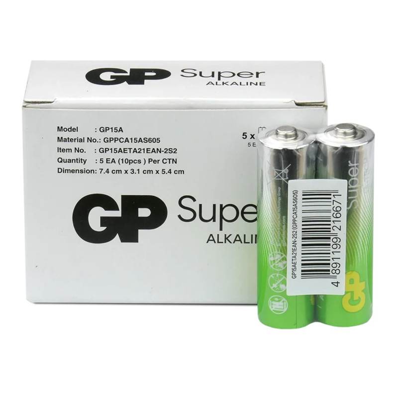 AA LR6 batteries, 1.5V GP G-Tech Alkaline batteries price for 10 pcs.
