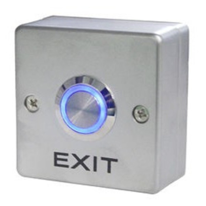 Metal exit button with light