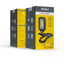 LED work lamp, USB-C charging, 2000 mAh battery, Operating time 5 h, Universal mount