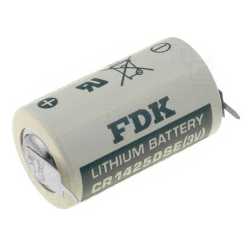 Battery: lithium 3V 1 / 2AA 850mAh non-rechargeable Ø14.5x25mm
