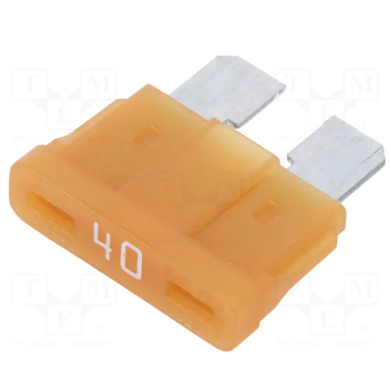 Saugiklis: 40A 58VDC automobilinis saugiklis, 19,3 mm alavo lydinys