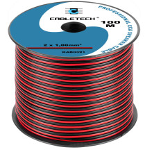 Acoustic cable 2x1.0 mm², CCA (Copper Clad Aluminum), 100m reel, Price per 1m