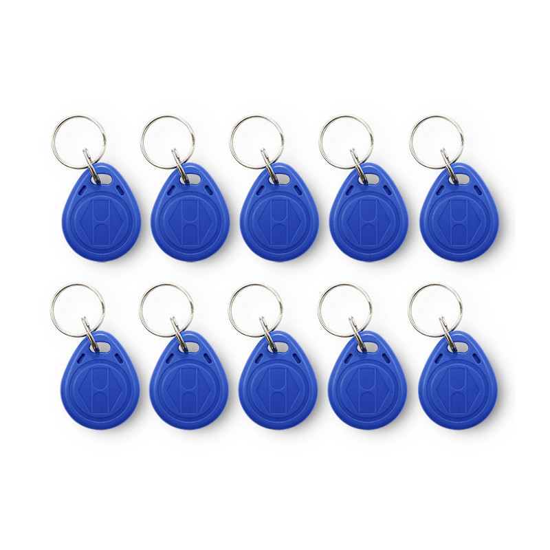 EM 125kHz RFID raktų pakabukai, 10 vnt., mėlyni, artimojo tipo raktų pakabukas, 35×28×10mm, Qoltec