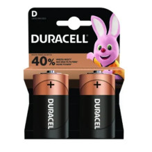 D / LR20 baterijos 1.5V Duracell Basic serijos šarminės MN1300, 2 vnt. pakuotėje.