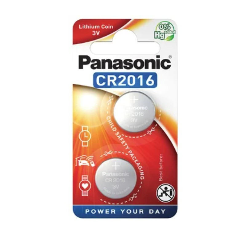 CR2016 batteries Panasonic lithium in a pack of 2 pcs.