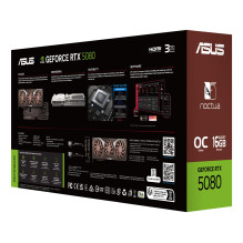 Vaizdo plokštė, ASUS, NVIDIA, GeForce RTX 5080, 16 GB, GDDR7, 256 bitų, PCI Express 5.0, aktyvi, RTX5080-O16G-NOCTUA