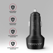 AUTOMOBILINIS ĮKROVIKLIS USB 2 PRIEVADŲ / 48W PWC-PQ48 AXAGON