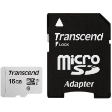 MEMORY MICRO SDHC 16GB W / ADAP / C10 TS16GUSD300S-A TRANSCEND