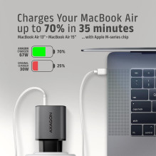 MOBILE CHARGER WALL USB 67W / GAN 2PORT ACU-PQ67 AXAGON