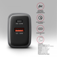 MOBILE CHARGER WALL USB 67W / GAN 2PORT ACU-PQ67D AXAGON
